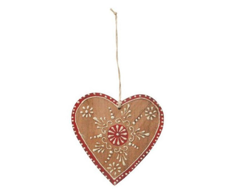 Decoratiune Craciun Heart, 10x10 cm, Rosu