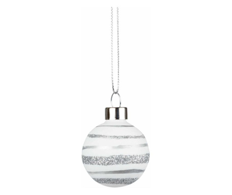 Obiect decorativ glob Glittering baubles argintiu- Set 4 buc