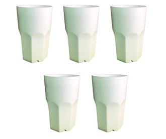 Set 5 pahare premium granity policarbonat, GetBio, 400 ml, albe, tritan