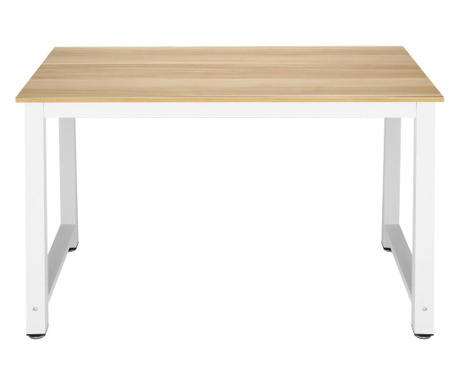 Masa din lemn cu picioare metalice pentru bucatarie sau living, 110x60cm, culoare fag