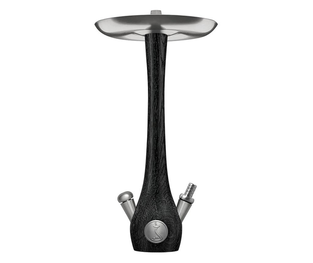 Narghilea, Wookah, Nox, vas transparent, mustiuc lemn, furtun silicon, 60 cm - 3