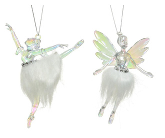 Figurina acril balerina, blana, alb, 14 cm Decodepot, 14 cm, Alb