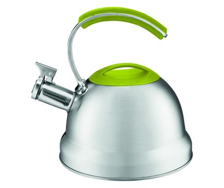 Ceainic aragaz cu fluier 2L(2.5L), maner verde, AMBITION Lotis 