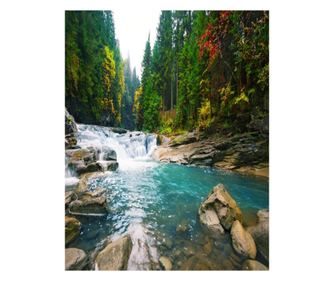 Samolepicí fototapeta Vodopád54 Vodopád na řece, 135 x 225 cm
