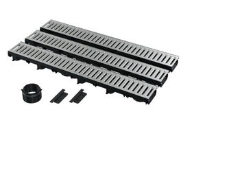 Sistem de drenaj exterior cu inaltime redusa (set de garaj), 3x 100 cm, Alcaplast AVZ112-G102