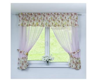 Perdea Decolis mini Voal roz cu Betty rosu M13.1 latime 270 cm, inaltime 150 cm