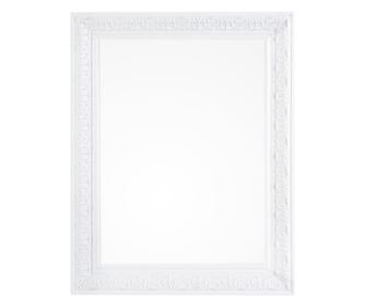Dekoracyjne lustro na ścianę z ramą w białej patynie - 35x3x45 cm