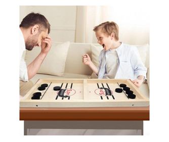 Joc Pucket Game, Hokey Slide, Foosball, din lemn, 55,5 x 28,5 cm