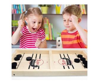 Joc Pucket Game, Hokey Slide, Foosball, din lemn - 34 x 21,5 cm