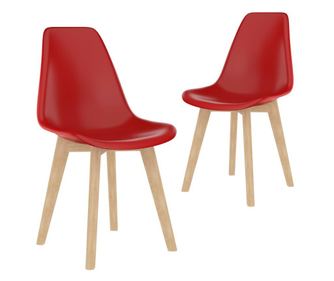 Kuhinjska stola, 2 kosa, rdeča, plastika