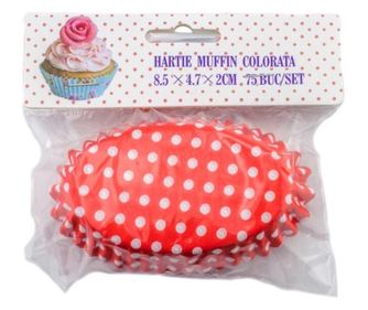 Színes muffin papír, 9,5x4,5x3,9 cm, 75 db/szett, AZHOME