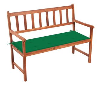 Vrtna klupa s jastukom, 120 cm, masivno drvo akacije