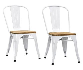 Scaun de bucatarie Panni 2 buc - lemn deschis la culoare