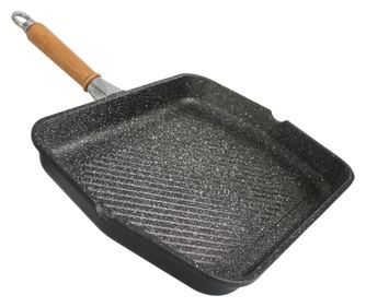 ANTIK ARS Tigaie grill 40x30xh5cm, aluminiu, strat antiaderent marmorat
