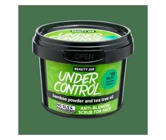 Scrub facial pentru ten gras, cu pudra de bambus si ulei de arbore de ceai, Under Control, Beauty Jar, 120g
