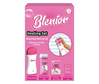 Kit pentru epilat - incalzitor, roll-on ceara, benzi, servetele curatare, Blenior