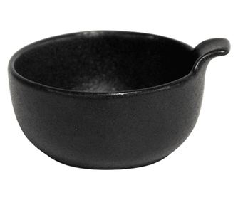 Керамична мини купичка Сет 2 бр. с дръжка d 9xh6cm ЧЕРНА