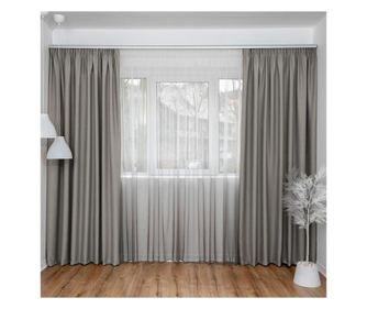 Set decolis, draperie blackout evelyn grej 2 buc x 150 cm, cu perdea grace degrade gri 1 buc x 300 cm, h-250 cm  300 x 250