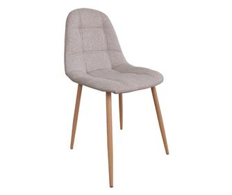 Set 4 scaune dining Hans, picioare metal, textil, bej 86x45x40cm