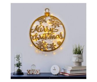Decoratiune suspendabila de Craciun cu LED Tanelorn, Xmasgold, metal, 66x63x1 cm, auriu