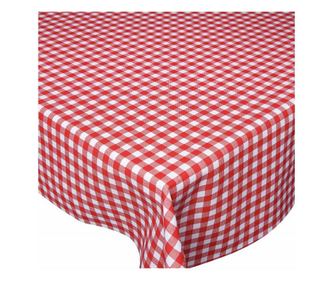 Fata de masa tip musama Pufo Classic, 140 x 140 cm, alb/rosu