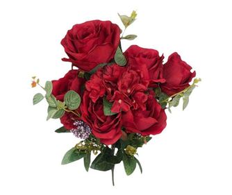 Buchet flori artificiale, trandafiri, rosu, 50 cm  50 см