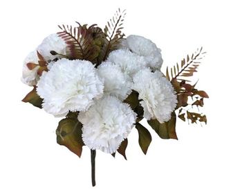 Buchet flori artificiale, garoafa, alb, 50 cm  50 см