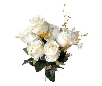 Buchet flori artificiale, trandafiri, alb, 50 cm  50 см