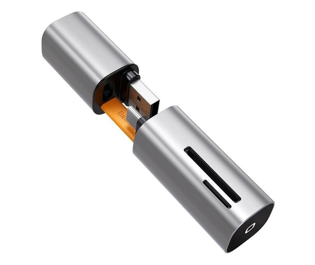 Card reader Baseus, Mini Cabin mini SD/micro SD/TF, USB/USB-C, Gri - 3