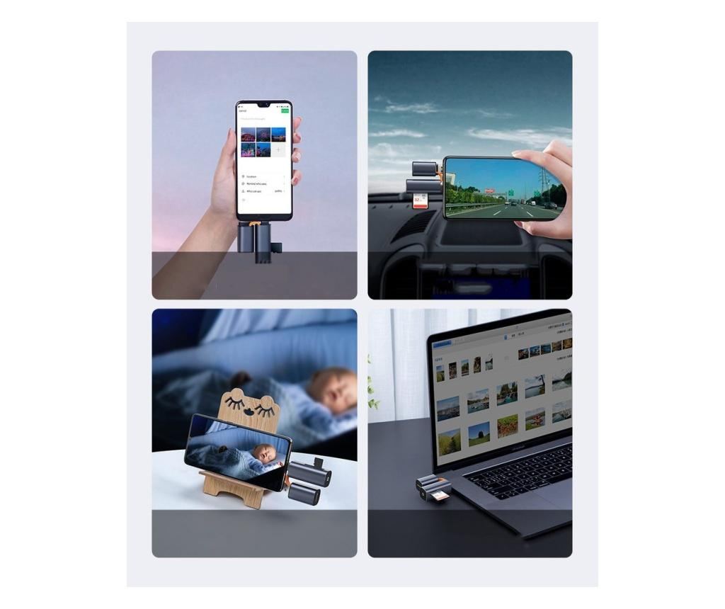 Card reader Baseus, Mini Cabin mini SD/micro SD/TF, USB/USB-C, Gri - 7