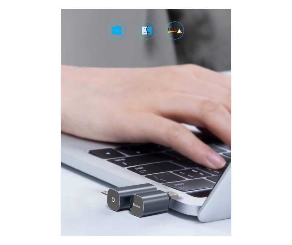 Card reader Baseus, Mini Cabin mini SD/micro SD/TF, USB/USB-C, Gri - 9