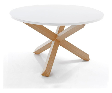 RESIGILAT Masa Tomasucci, Tomasucci Furniture, MDF, 120x120x75 cm, alb/maro