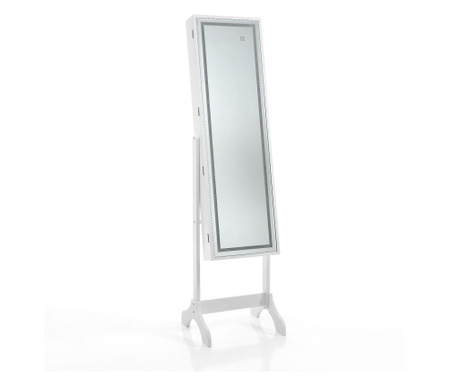 Oglinda de podea cu LED Tomasucci, Tomasucci Decoration, MDF, 41x40x160 cm, alb