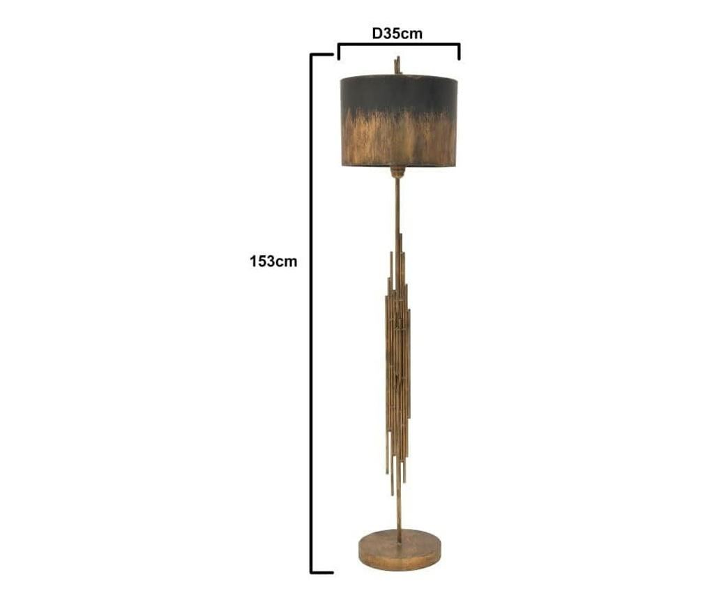 Fém padlóállólámpa, fekete/arany, D35X153 cm - 3