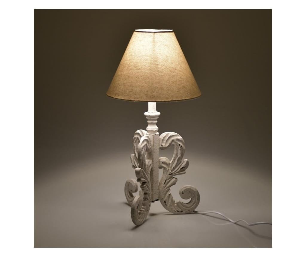 Asztali lámpa, krémszínű antikolt fa, 25Χ53 cm - 2