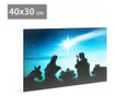 Imagine de dispozitie LED de Craciun - cu cuier de perete, 2 x AA, 40 x 30 cm