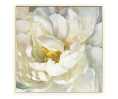 Маслена картина със златна рамка "Бял божур"