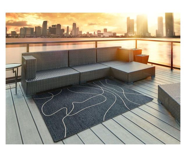 Covor Doodle Azul 77x150 cm