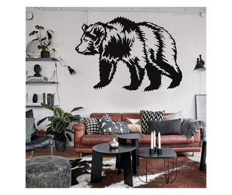 Decoratiune de perete The Club Cotton, Bear200, metal, 45x30x2 cm, negru