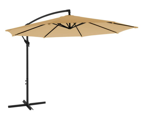 SONGMICS Konzolos napernyő Ø 300 cm, UV-védelem UPF 50+ -ig, nyitó és záró hajtókarral