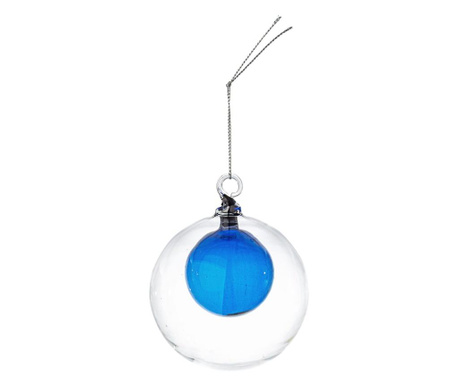 Set 6 globuri de Craciun Bizzotto, Winter dream, sticla, 8x8x8 cm, albastru