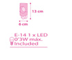 Lampa de veghe Dalber, Moon Pink, plastic, roz, 13x7x6 cm