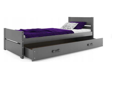 Детско легло - сиво с чекмеджета INTERBEDS BARTEK 200 X 90 CM