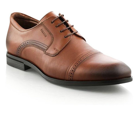 Pantofi eleganti barbati Pieton maro deschis (piele naturala) (Marime: 44)