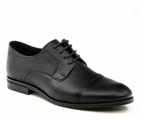 Pantofi eleganti barbati Pieton negru (piele naturala) (Marime: 44)