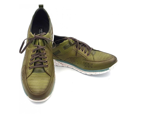 Pantofi sport barbati din piele naturala LUXURY GREEN (Marime: 44)