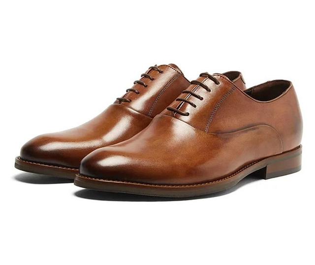 Flight Bangladesh lung Pantofi eleganti lux barbati Bond maro deschis model Oxford (piele  naturala) (Marime: 39) - Vivre