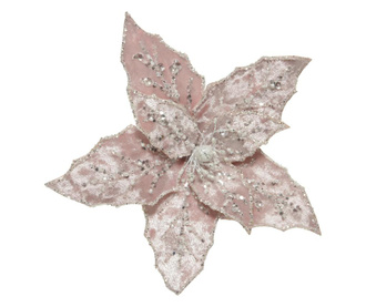 Floare artificiala Craciunita, roz, clips, 20 cm