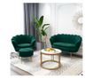 Fotoliu fleur,80x78x73 cm,culoare verde smarald,tapitat textil aspect catifea,picioare metal auriu,perna sezut inclusa
