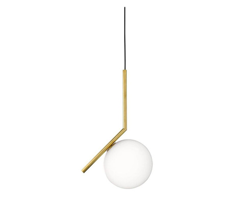 Pendul moon, 34x185 cm, e27, 40 w, metal/sticla, auriu/alb